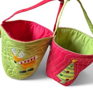 Holiday Quilted Bags - Red and Green New with tag set of 2